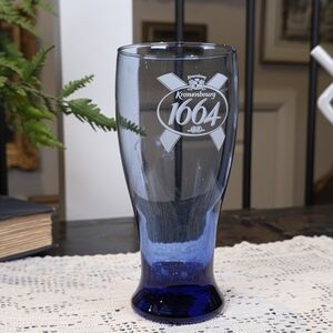 Kronenbourg 1664 Cobalt Blue Base Pilsner Beer Glass 7" | French Barware